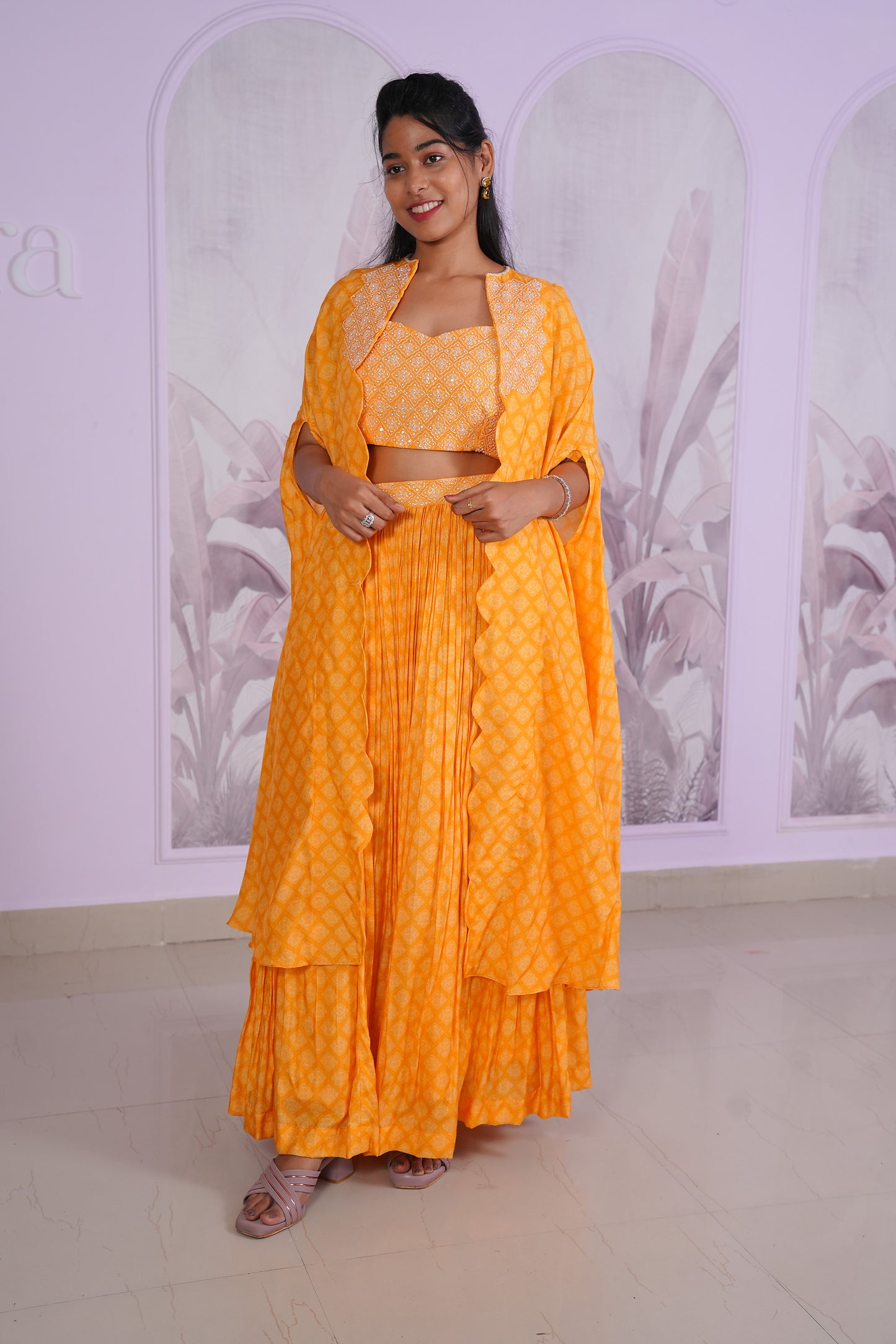 Mustard skirt with Cape