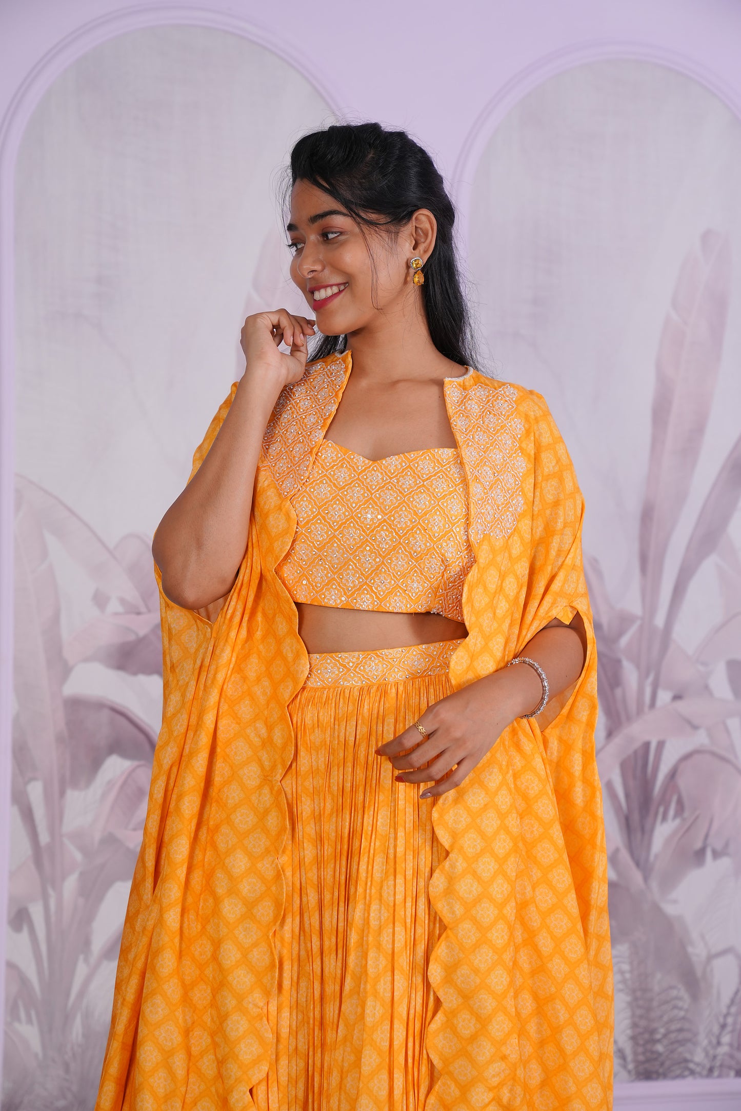 Mustard skirt with Cape