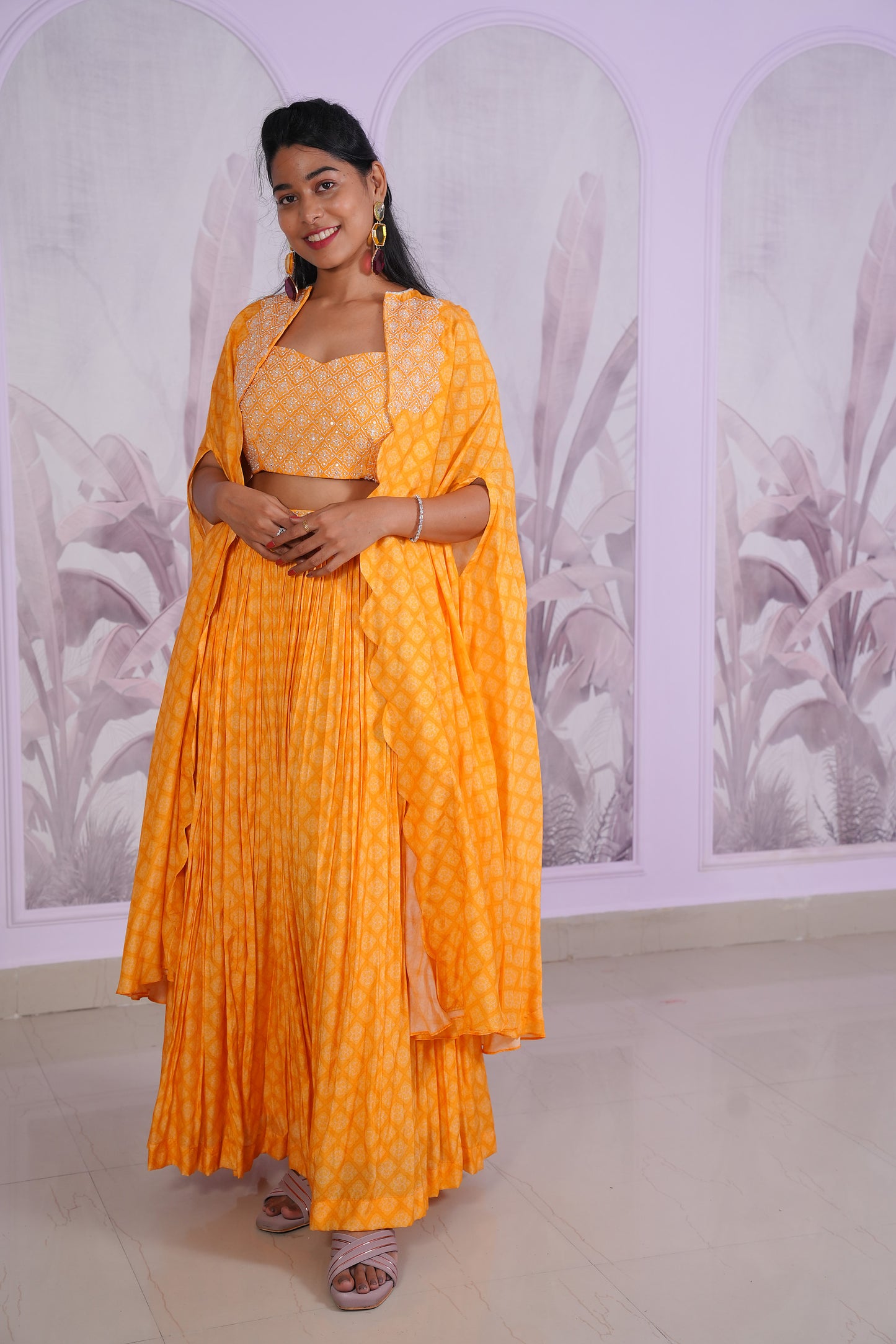 Mustard skirt with Cape